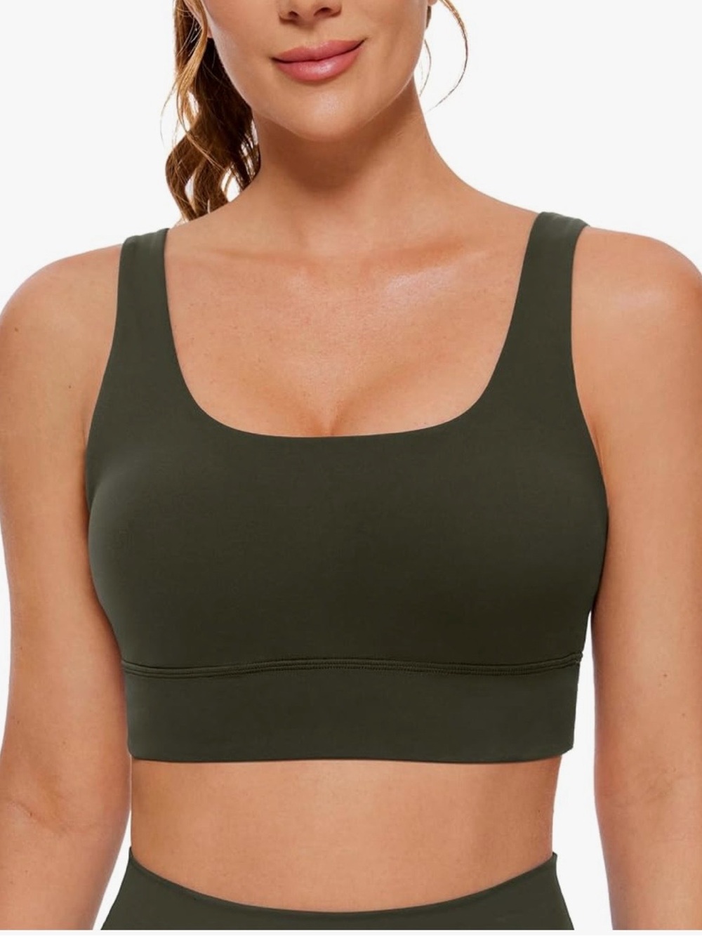 CRZ Yoga M Olive Green Scoop Neck Bralette